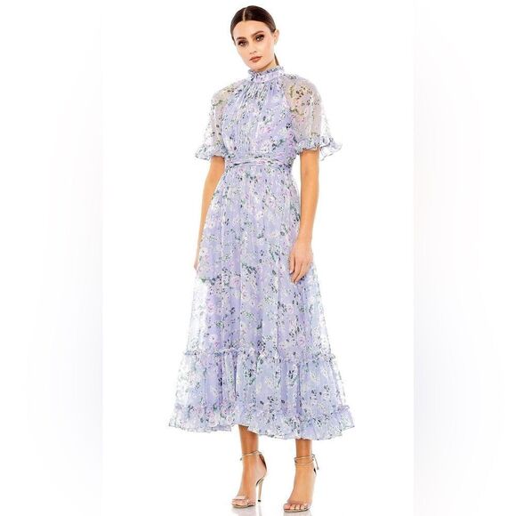 Mac Duggal Ieena 68259 - High Neck Floral Print Evening Dress/ size 4 - Picture 1 of 12